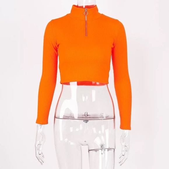 Bright Orange Cropped T-shirt